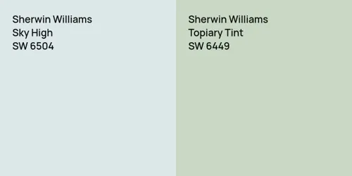 SW 6504 Sky High vs SW 6449 Topiary Tint