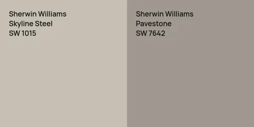 SW 1015 Skyline Steel vs SW 7642 Pavestone