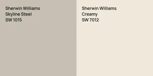 SW 1015 Skyline Steel vs SW 7012 Creamy