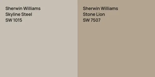 SW 1015 Skyline Steel vs SW 7507 Stone Lion