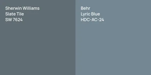 SW 7624 Slate Tile vs HDC-AC-24 Lyric Blue