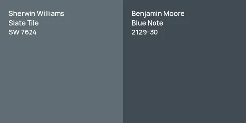 SW 7624 Slate Tile vs 2129-30 Blue Note