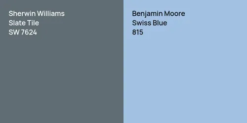 SW 7624 Slate Tile vs 815 Swiss Blue