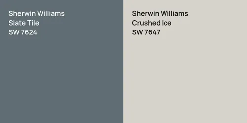 SW 7624 Slate Tile vs SW 7647 Crushed Ice