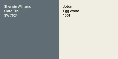 SW 7624 Slate Tile vs 1001 Egg White