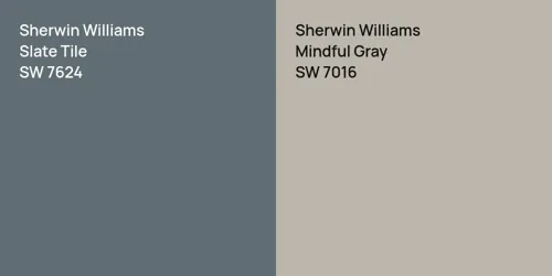 SW 7624 Slate Tile vs SW 7016 Mindful Gray