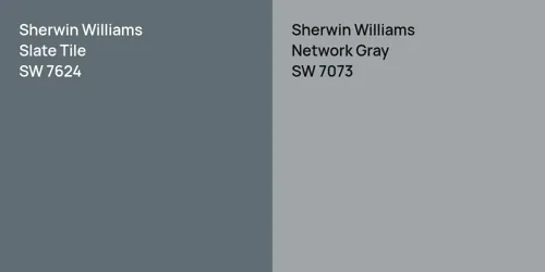 SW 7624 Slate Tile vs SW 7073 Network Gray