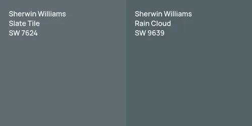 SW 7624 Slate Tile vs SW 9639 Rain Cloud