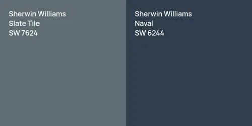 SW 7624 Slate Tile vs SW 6244 Naval