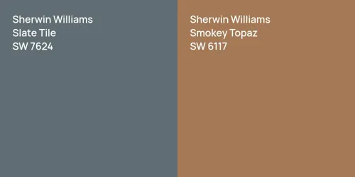 SW 7624 Slate Tile vs SW 6117 Smokey Topaz