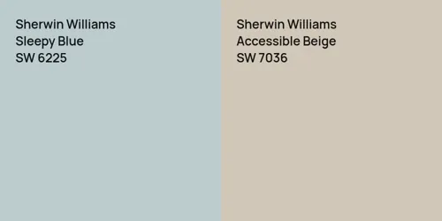 SW 6225 Sleepy Blue vs SW 7036 Accessible Beige