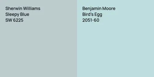 SW 6225 Sleepy Blue vs 2051-60 Bird's Egg