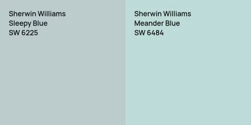 SW 6225 Sleepy Blue vs SW 6484 Meander Blue