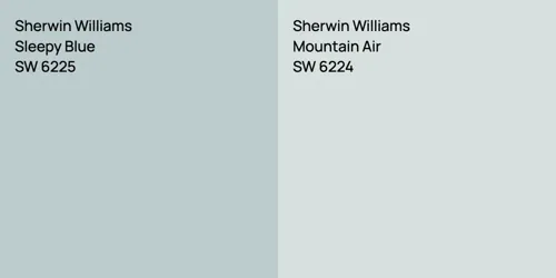 SW 6225 Sleepy Blue vs SW 6224 Mountain Air