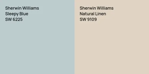 SW 6225 Sleepy Blue vs SW 9109 Natural Linen