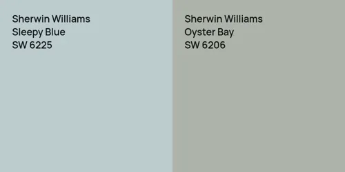 SW 6225 Sleepy Blue vs SW 6206 Oyster Bay