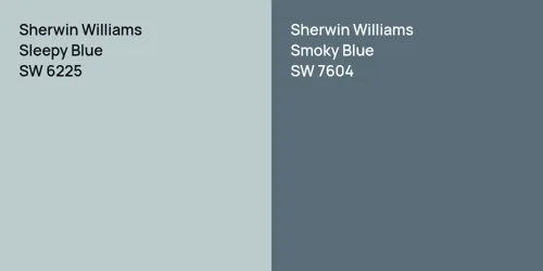 SW 6225 Sleepy Blue vs SW 7604 Smoky Blue