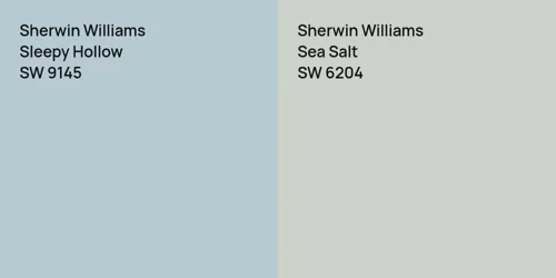 SW 9145 Sleepy Hollow vs SW 6204 Sea Salt