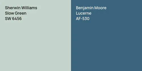 SW 6456 Slow Green vs AF-530 Lucerne