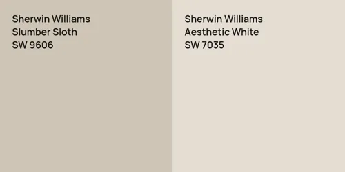 SW 9606 Slumber Sloth vs SW 7035 Aesthetic White