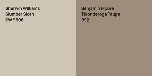 SW 9606 Slumber Sloth vs 992 Ticonderoga Taupe