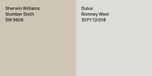 SW 9606 Slumber Sloth vs 30YY 72/018 Romney Wool