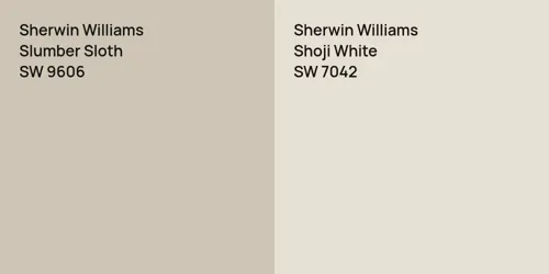 SW 9606 Slumber Sloth vs SW 7042 Shoji White