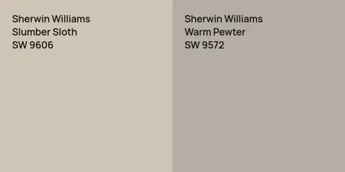 SW 9606 Slumber Sloth vs SW 9572 Warm Pewter