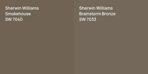 SW 7040 Smokehouse vs SW 7033 Brainstorm Bronze