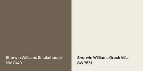 SW 7040 Smokehouse vs SW 7551 Greek Villa