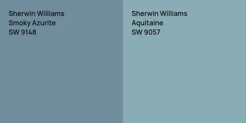 SW 9148 Smoky Azurite vs SW 9057 Aquitaine