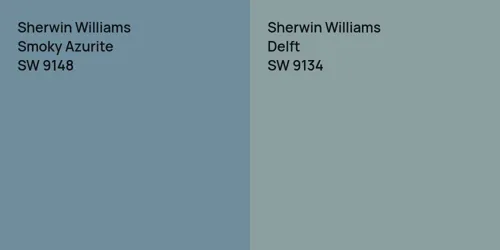 SW 9148 Smoky Azurite vs SW 9134 Delft