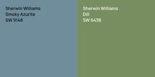 SW 9148 Smoky Azurite vs SW 6438 Dill