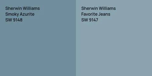 SW 9148 Smoky Azurite vs SW 9147 Favorite Jeans