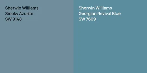 SW 9148 Smoky Azurite vs SW 7609 Georgian Revival Blue