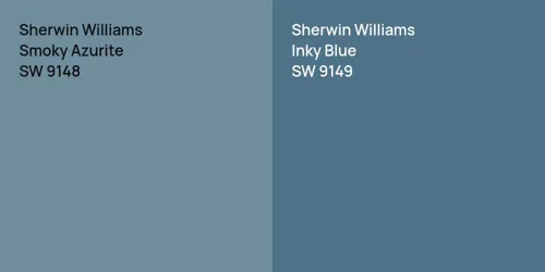 SW 9148 Smoky Azurite vs SW 9149 Inky Blue