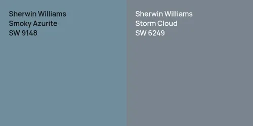 SW 9148 Smoky Azurite vs SW 6249 Storm Cloud