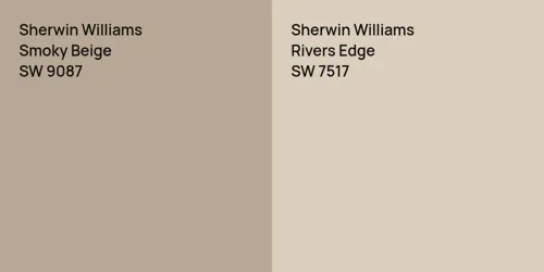 SW 9087 Smoky Beige vs SW 7517 Rivers Edge