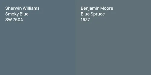 SW 7604 Smoky Blue vs 1637 Blue Spruce