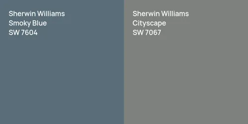 SW 7604 Smoky Blue vs SW 7067 Cityscape