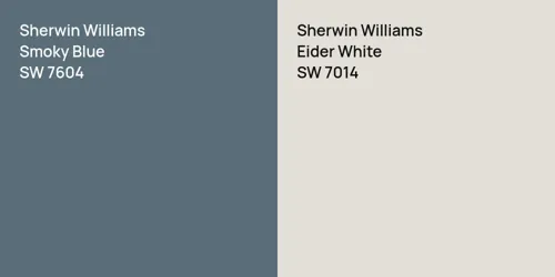 SW 7604 Smoky Blue vs SW 7014 Eider White