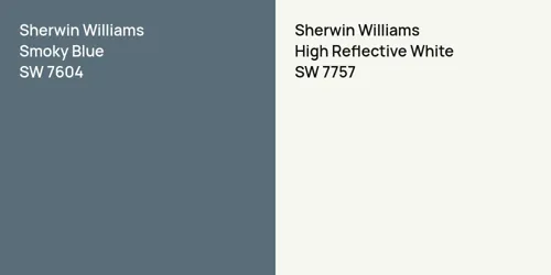 SW 7604 Smoky Blue vs SW 7757 High Reflective White