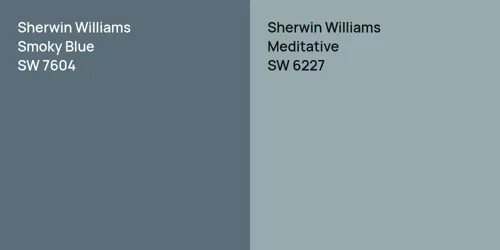 SW 7604 Smoky Blue vs SW 6227 Meditative