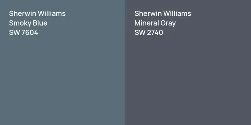 SW 7604 Smoky Blue vs SW 2740 Mineral Gray