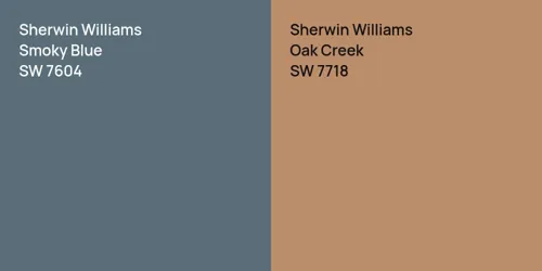 SW 7604 Smoky Blue vs SW 7718 Oak Creek