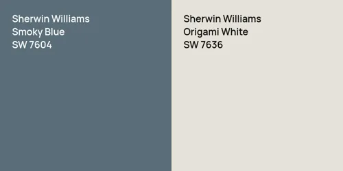 SW 7604 Smoky Blue vs SW 7636 Origami White