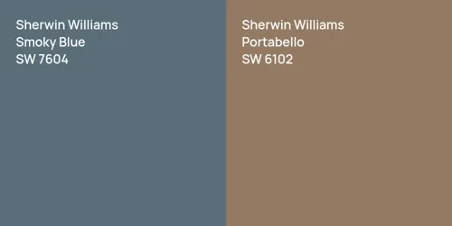 SW 7604 Smoky Blue vs SW 6102 Portabello