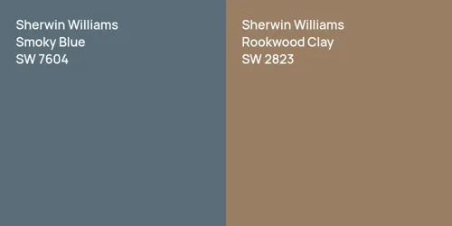 SW 7604 Smoky Blue vs SW 2823 Rookwood Clay