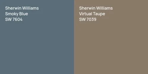 SW 7604 Smoky Blue vs SW 7039 Virtual Taupe