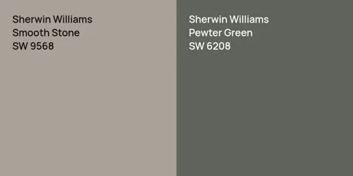 SW 9568 Smooth Stone vs SW 6208 Pewter Green